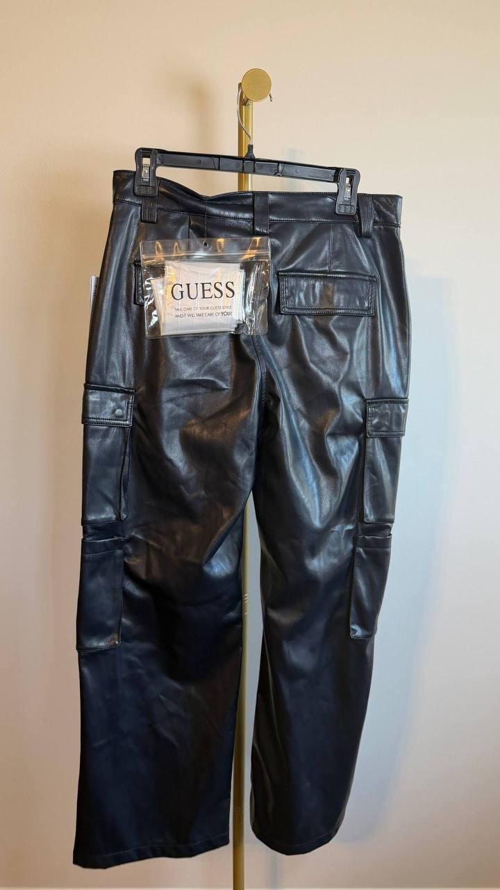 Guess Women’s KORI Cargo Trousers Black Size M NWT $148