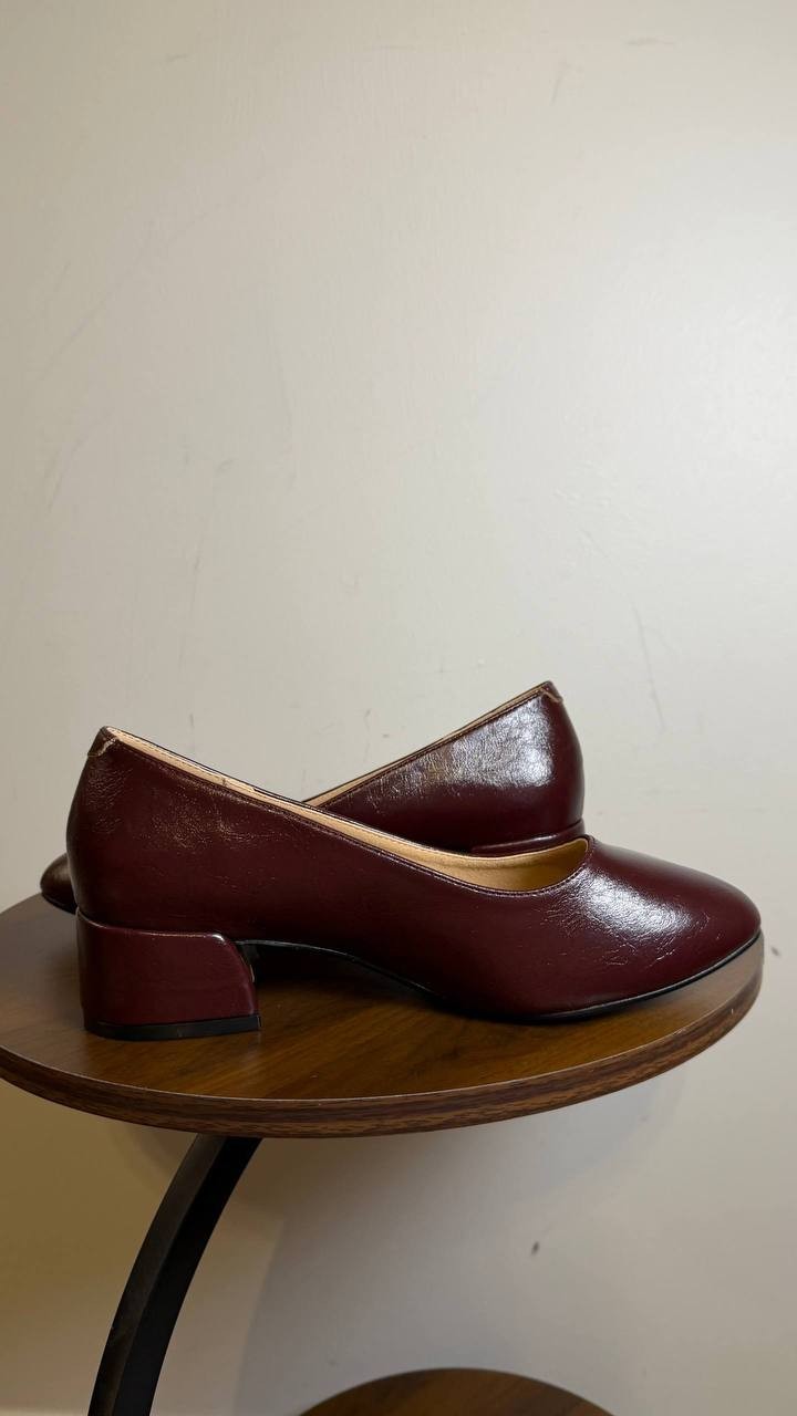 Journee SAAR II Low Pump Heels Oxblood 7.5WD Vegan Leather MSRP $79.99 NWB
