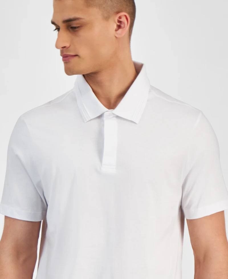Alfani Men’s Regular‑Fit Mercerized Polo Shirt White XXL Cotton $60 NWT
