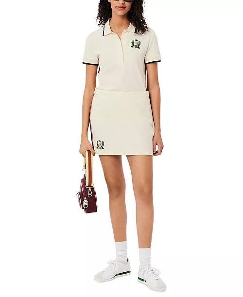 Lacoste Beige Striped Panel Mini Skirt – Size 42 – NWT