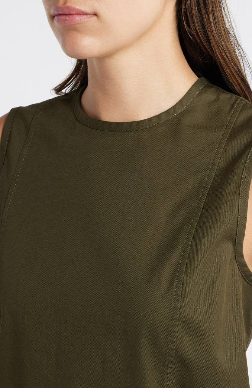 Theory Olive Green Sleeveless Shift Mini Dress – Size 0 – NWT-$172.50
