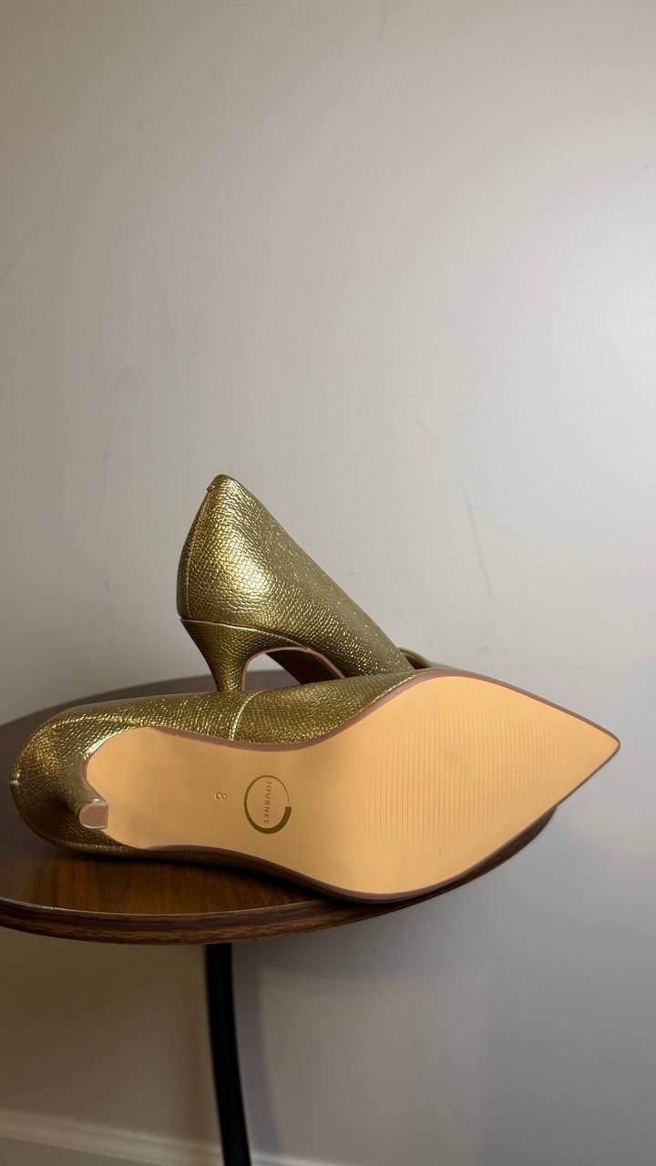 Journee Gold Patent Polyurethane Dress Pumps 8M New in Box MSRP $93