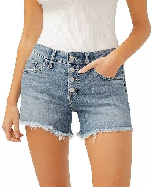 Silver Jeans Boyfriend Mid‑Rise Shorts Indigo 31 NWT $48