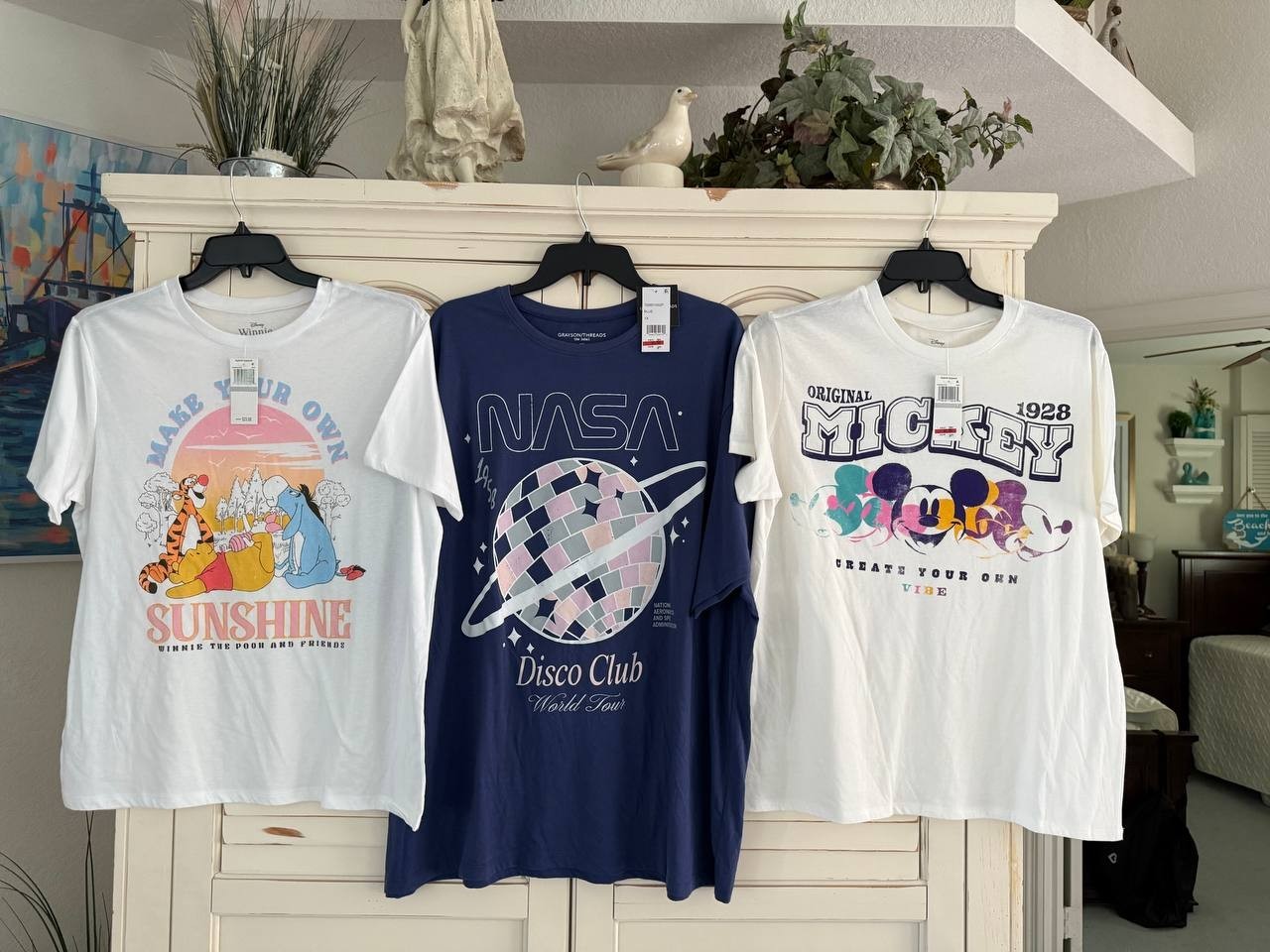 Disney & Grayson Threads Women’s T-Shirt Lot of 3 – Size 1X (Mickey, Winnie,Nasa