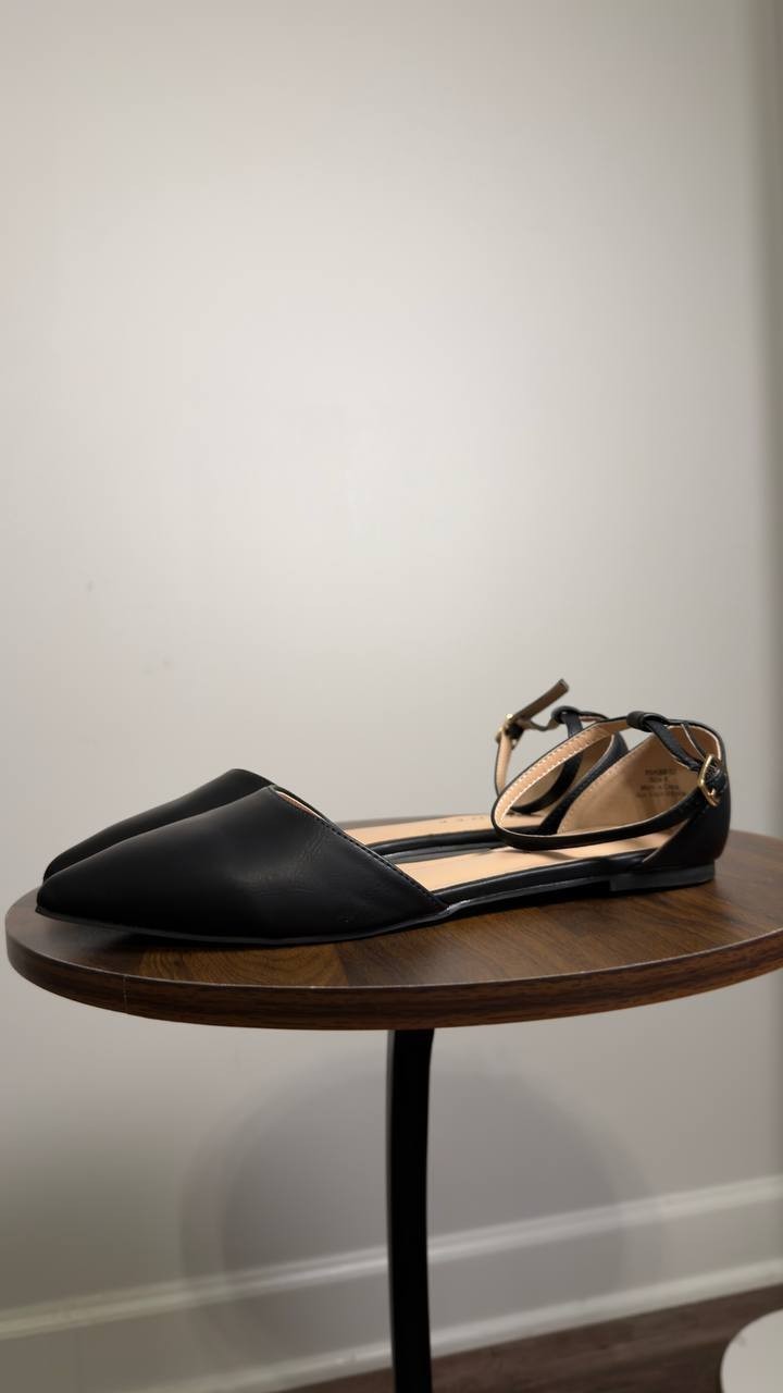 Journee  Collection  Reba  D’Orsay  Flats  Wide  Black  8  New  in  Box  $40
