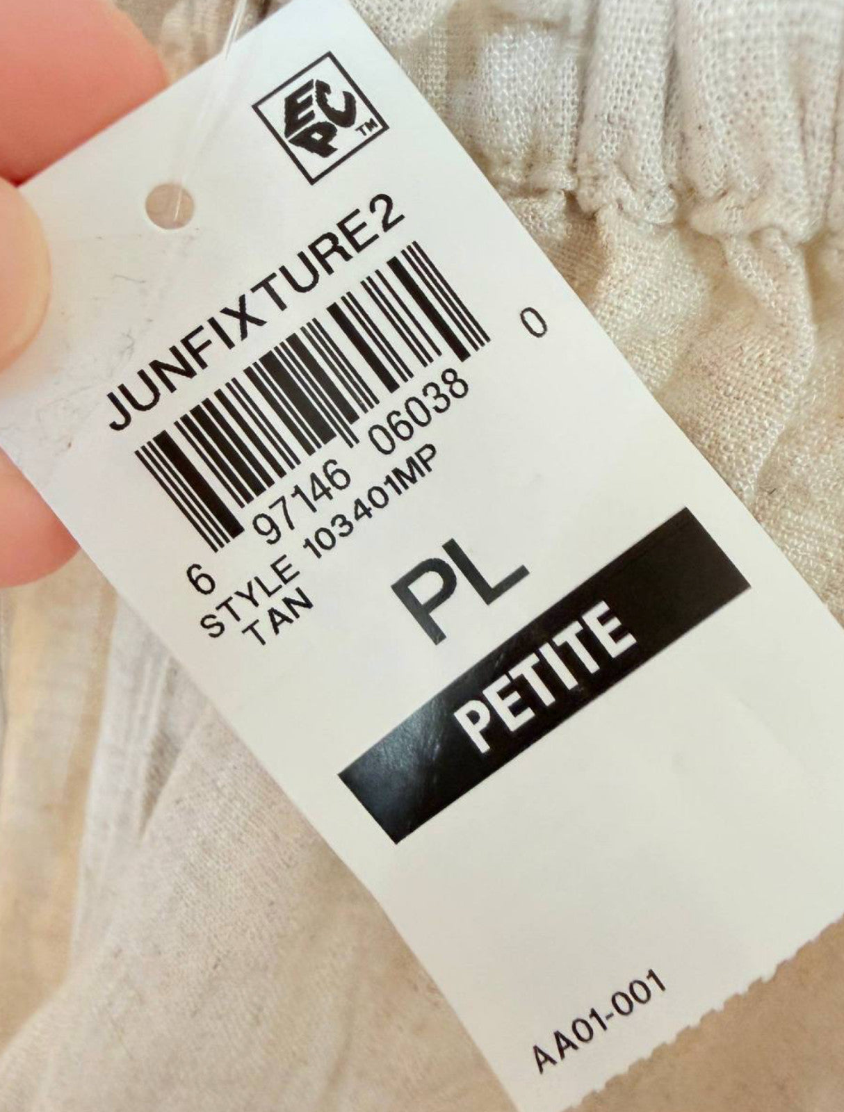 And Now This Petite Linen‑Blend Lace‑Inset Wide‑Leg Pants –Beige–Size PL–NWT–$59