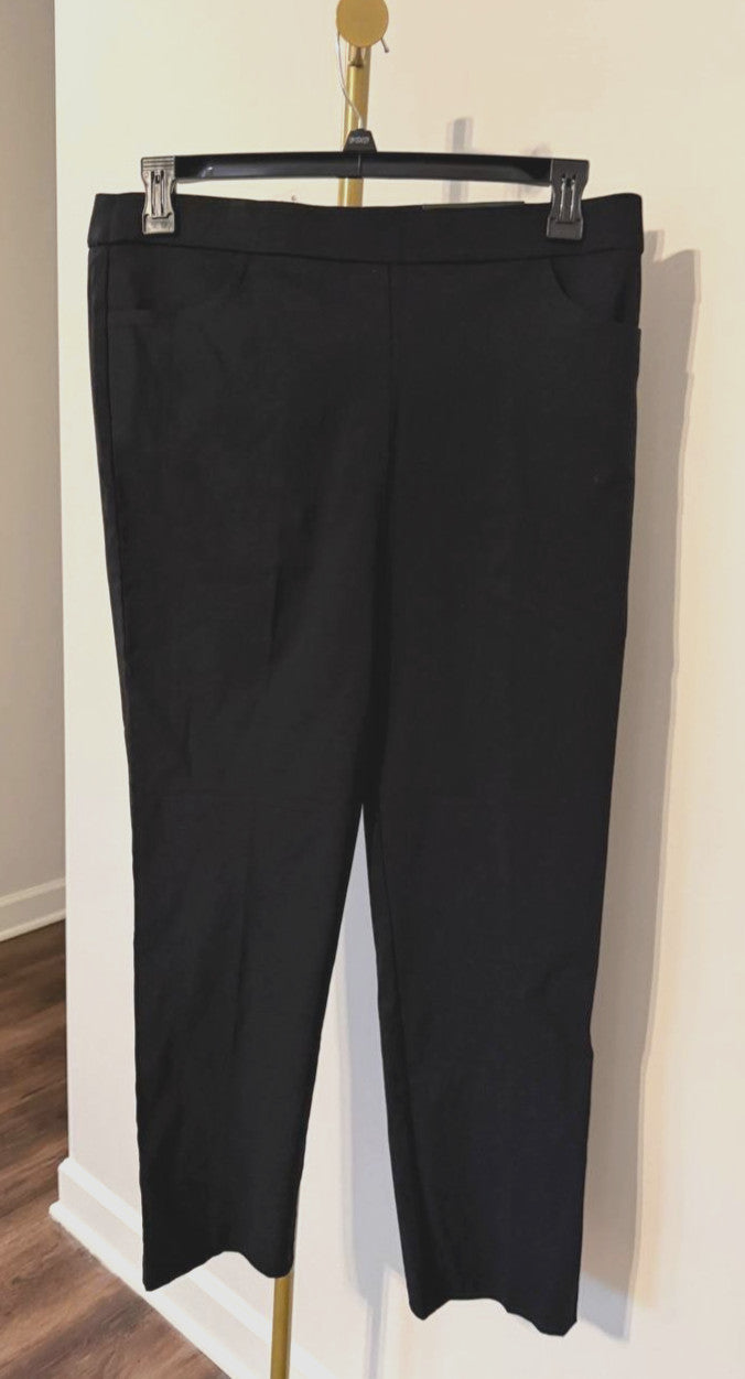 Alfred Dunner Allure Stretch Pants Black 12 NWT msrp$48