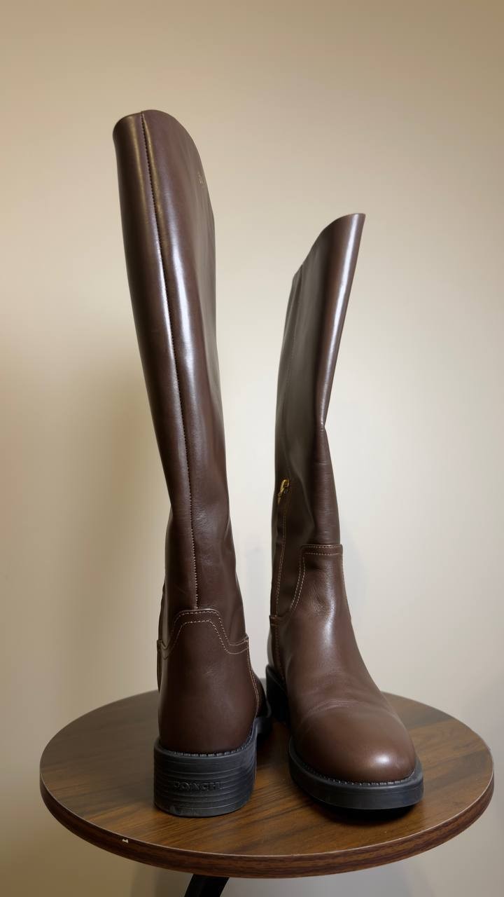 Coach Tall Boots Brown 8 B Pre-Owned $415