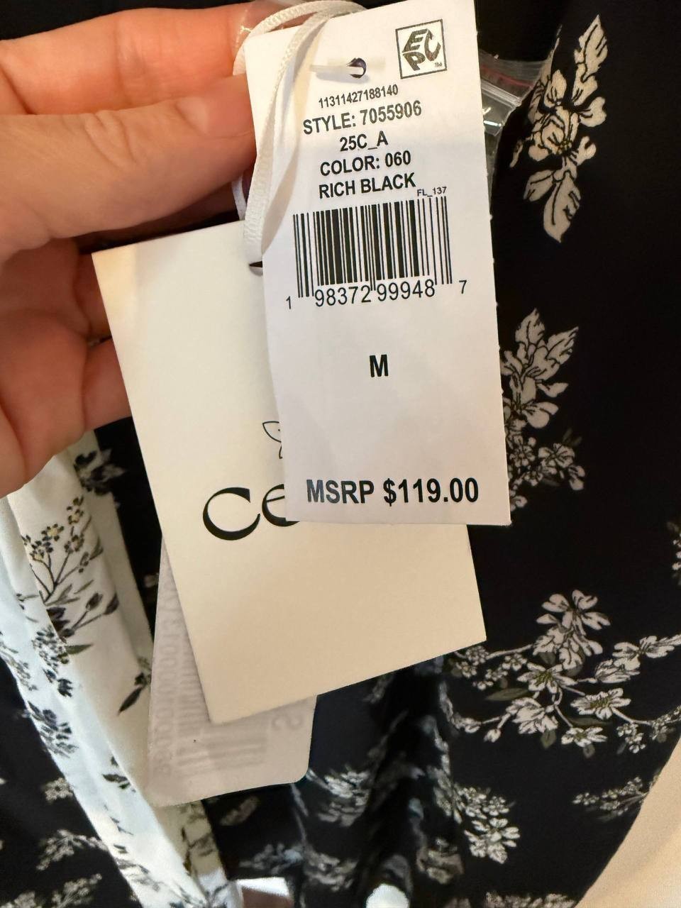 CeCe High Tie‑Neck Long‑Sleeve Button‑Down Dress– Size M – NWT –$119