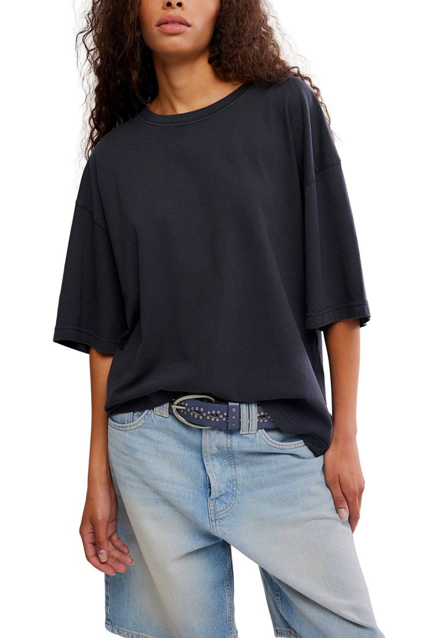 We The Free Perfect Oversize Cotton T‑Shirt Black M NWT $38