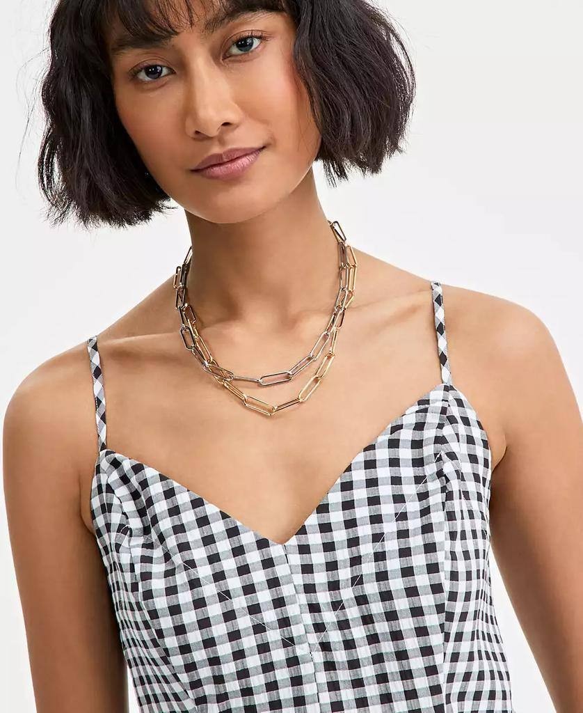 On 34th Mommy & Me Gingham High‑Low Midi Dress Black/White 6 NWOT $69.50