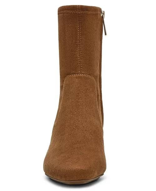 Anne Klein Dress Booties Walnut Man-Made Size 9M New in Box $119