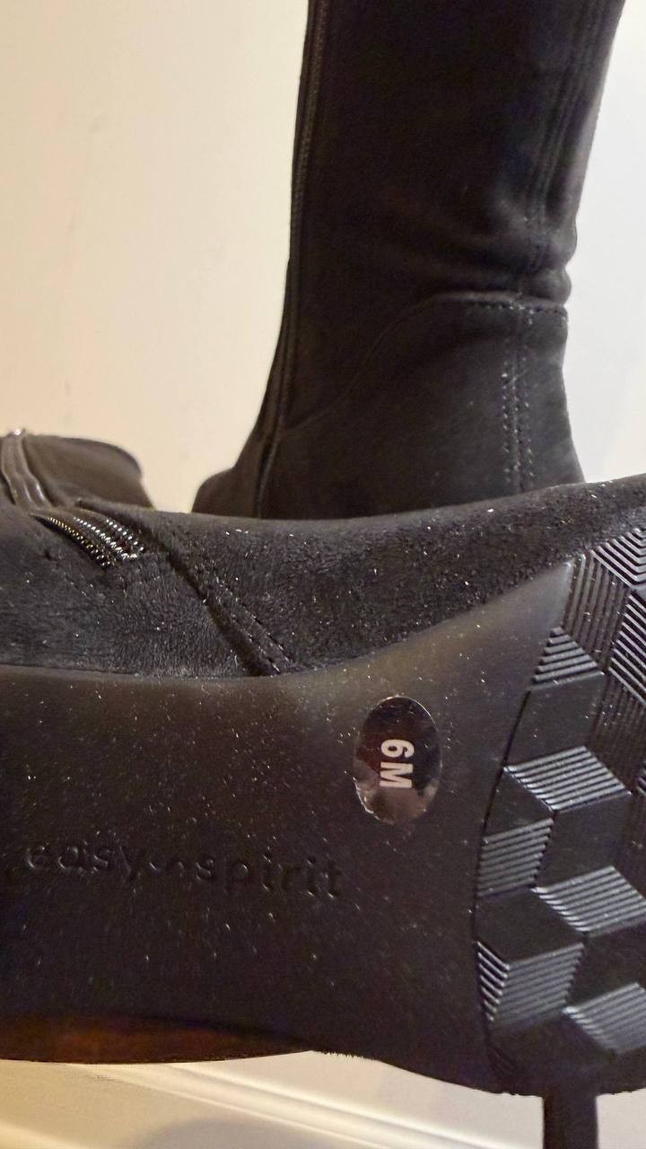 Easy Spirit Danilyn Boots 6M Black Textile Square Toe Block Heel NIB msrp$159