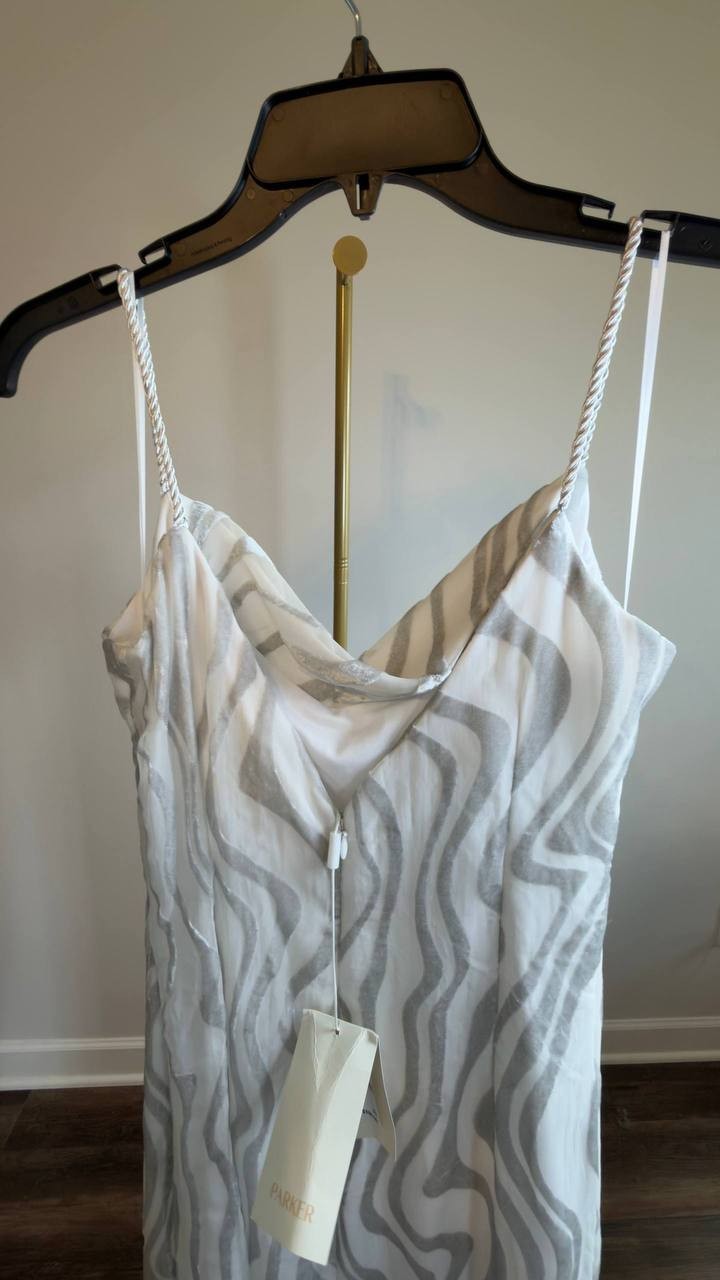 Parker Printed Sleeveless Maxi Dress Shimmer Stone 0 NWT $180