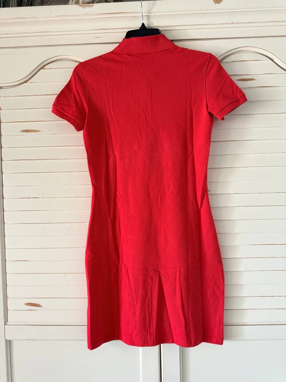 Lacoste Polo Dress 34 Red Slim Fit Stretch Mini Piqué NWT MSRP $155 Tennis Style