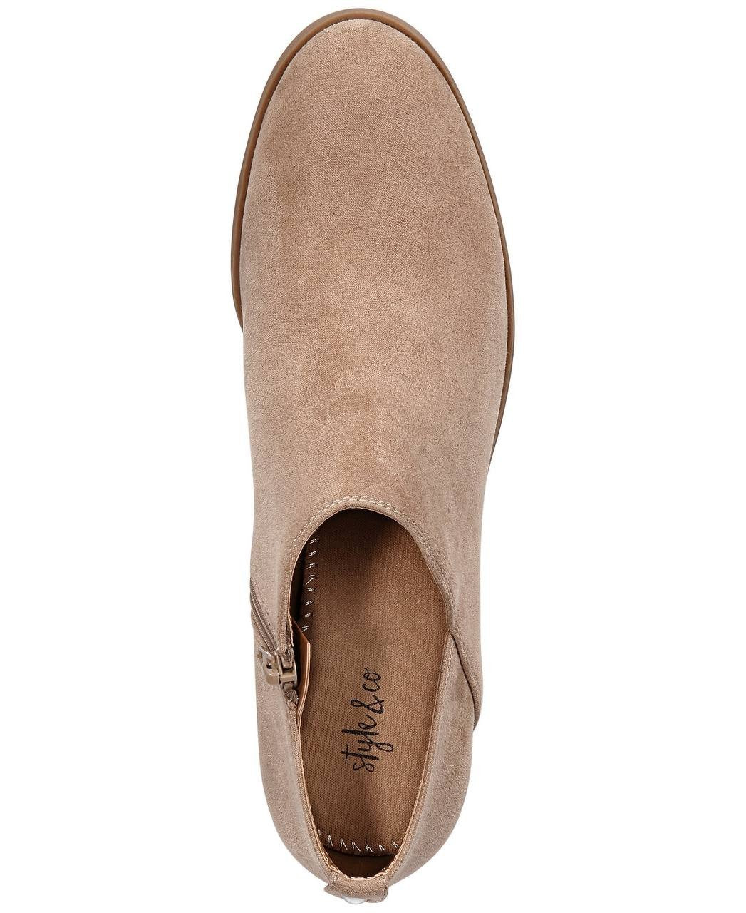Style&Co Taupe Microfiber Booties 8.5M NIB MSRP $79.90