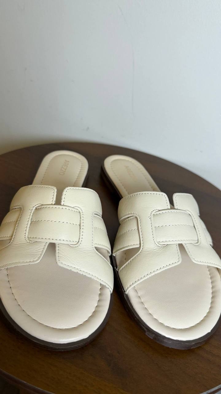 Arezzo Panacota Leather Flat Sandals 8B NIB MSRP $79