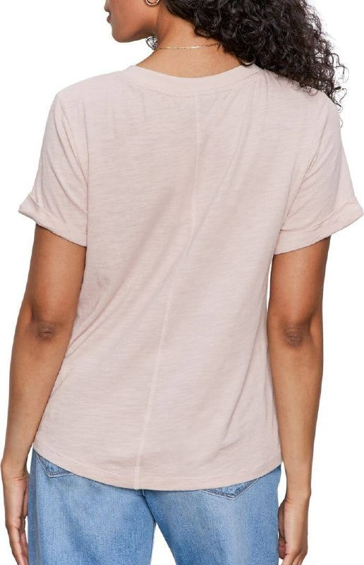 Sanctuary Perfect Roll‑Sleeve Cotton T‑Shirt – Beige – Size M – NWT – $49
