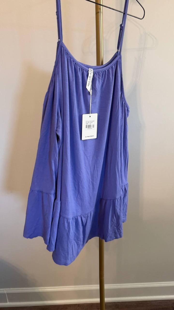 White Mark Women’s Cold Shoulder Ruffle Sleeve Top Purple 1XL $52 NWT