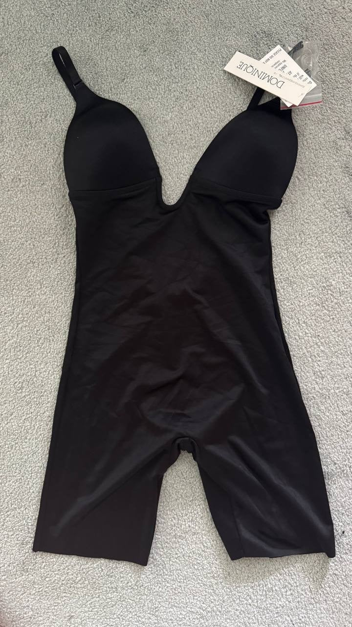Dominique Black Shaping Bodysuit Size S - 70% Nylon/30% Spandex, New w Tag