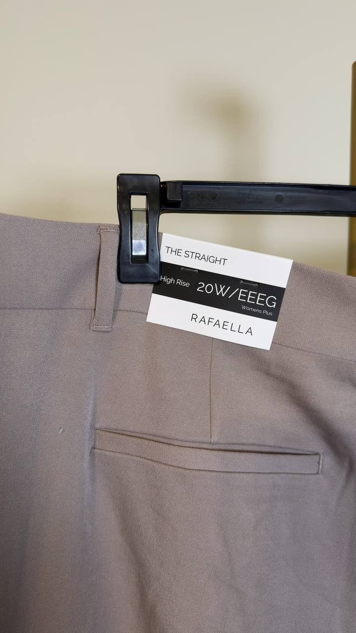 Rafaella Plus Size Straight-Leg Ankle Pants Tan 20W NWT $89
