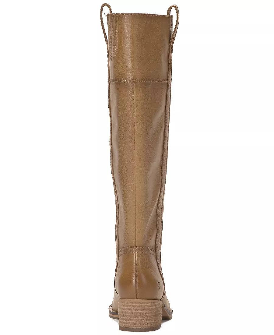 Lucky Brand Hybiscus Boots 10M Cream Leather Knee‑High Riding NIB msrp$229