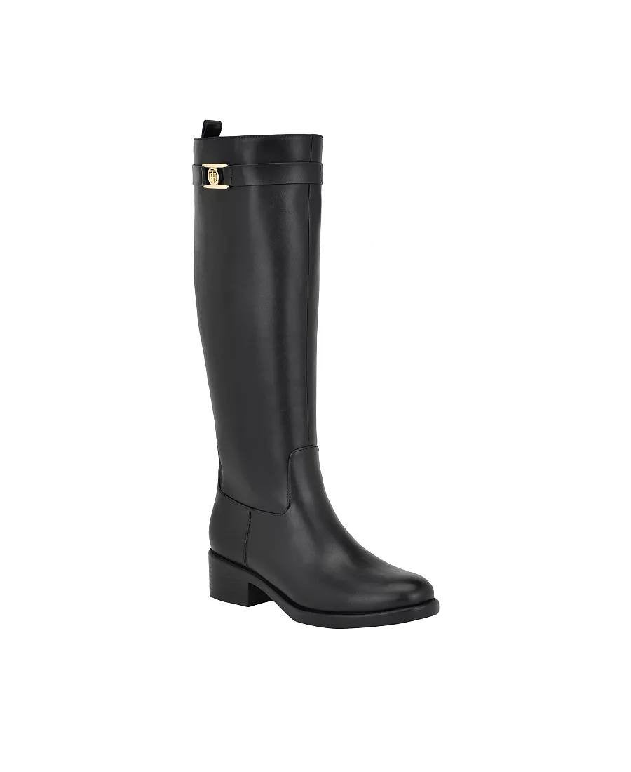 Tommy Hilfiger Iviann Boots 8M Black Tall Riding Almond Toe NIB msrp$159