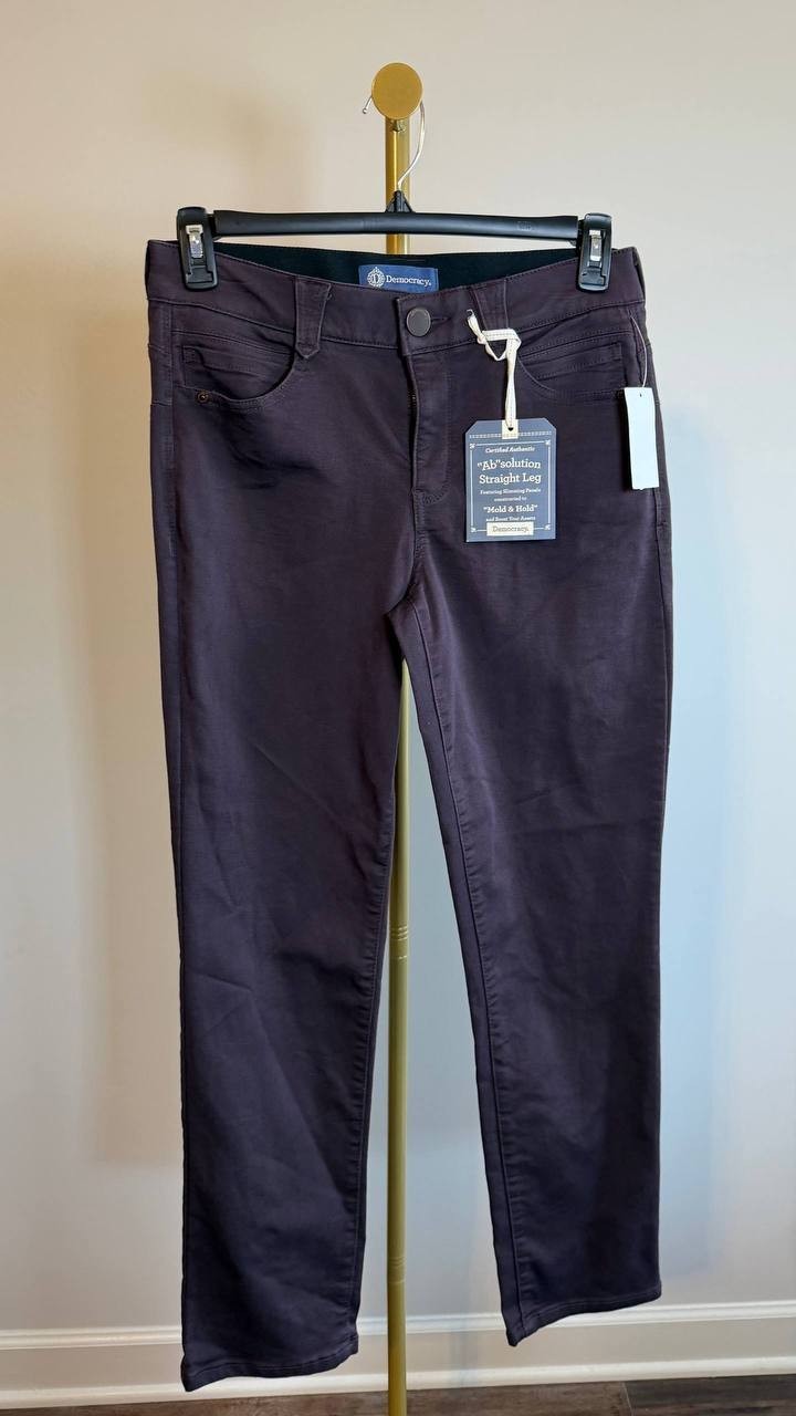 Democracy Women’s AB Solution Straight Leg Jeans Brown Size 10 NWT $78
