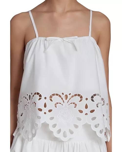 Avec Les Filles Eyelet Embroidered Bandeau Top White S NWT $108