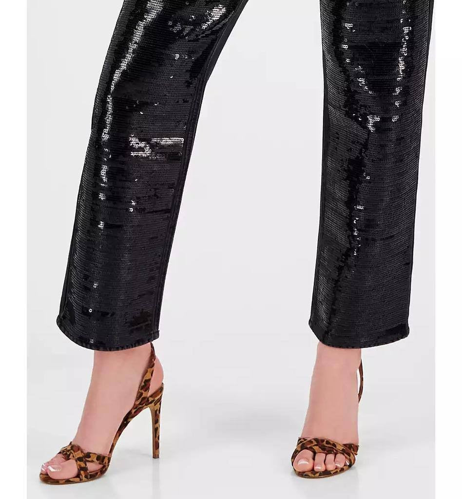 Guess Jill Sequin‑Front Boyfriend Jeans Black 24 NWT $248