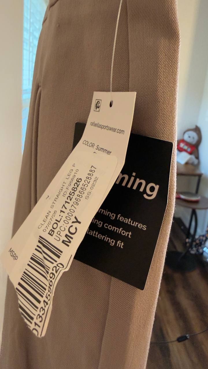 Rafaella Plus Size Straight-Leg Ankle Pants Tan 20W NWT $89