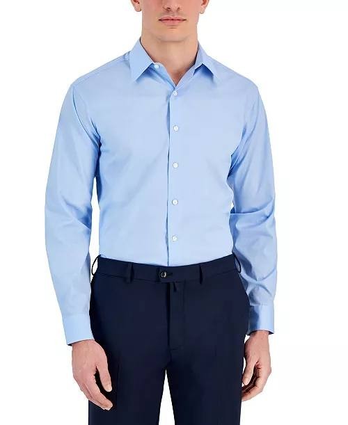 Club Room Men’s Regular‑Fit Dress Shirt Spa Retreat Light Blue L $50 NWT