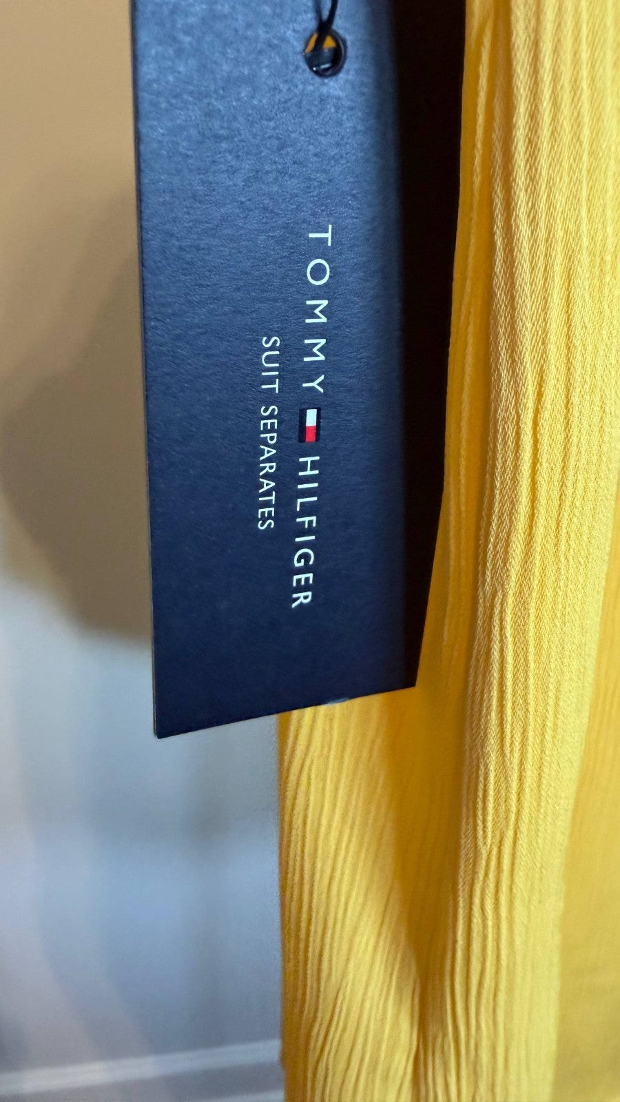 Tommy Hilfiger Women’s Button‑Front Epaulet Blouse Yellow $79 NWT
