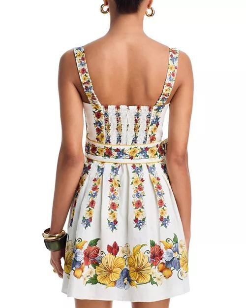 FARM Rio Belted Mini Dress Tropical Off White Size M NWT $230