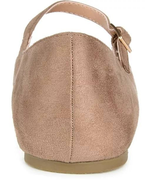Journee Collection Taupe Polyurethane Mary Jane Flats 6.5 New w/o Box $71.99