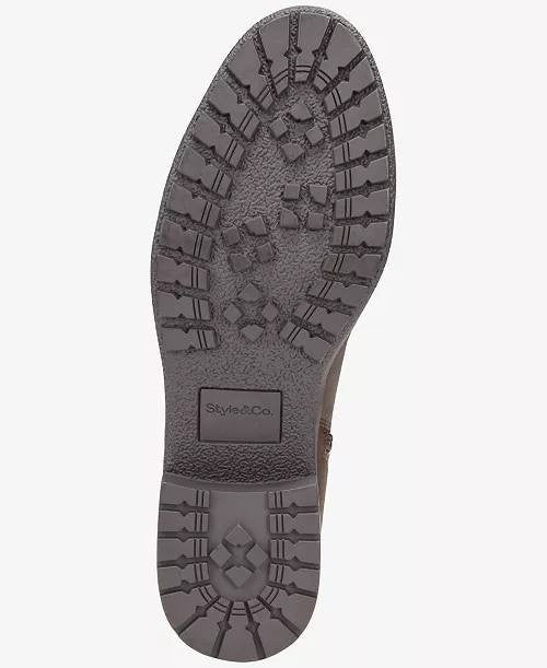Style&Co Dark Roast Man‑Made Lug Booties 7.5M New in Box MSRP $69.90