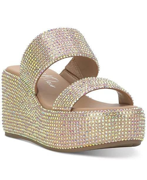 Wild  Pair  Wedge  Sandals  Bling  8.5M  New  $79.50