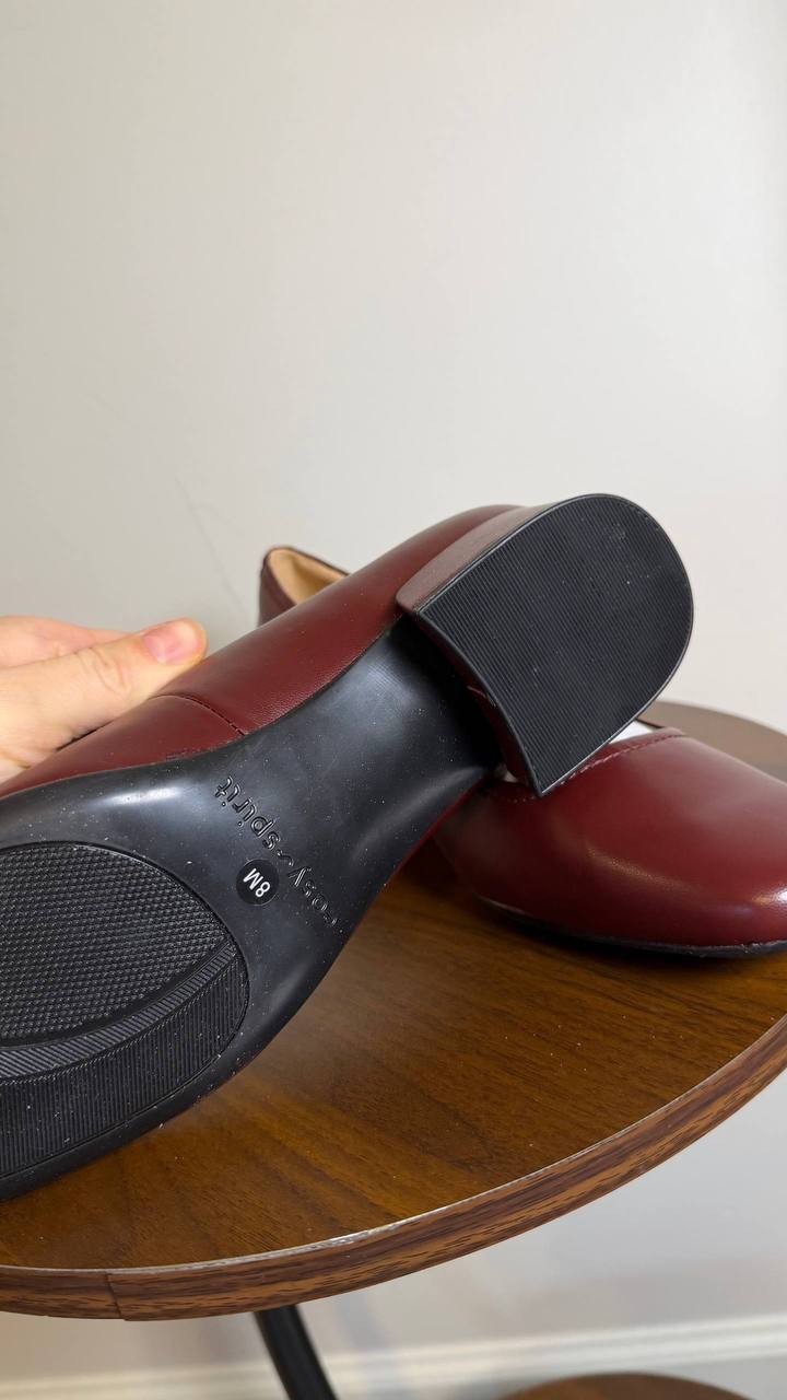 Easy Spirit Jain Pump Leather Block Heel Dark Red Women’s 8M NWB $99