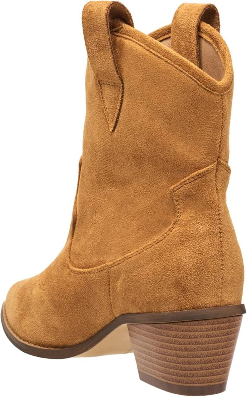French Connection Carrie Western Boots–Cognac–Size 7.5–Faux Leather–New i Box