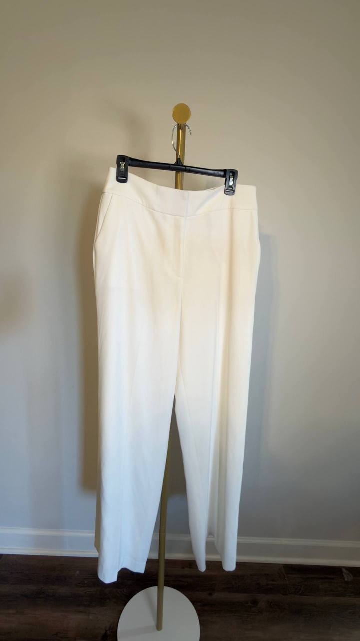 Calvin Klein Wide‑Leg Pants White 10 NWT $139