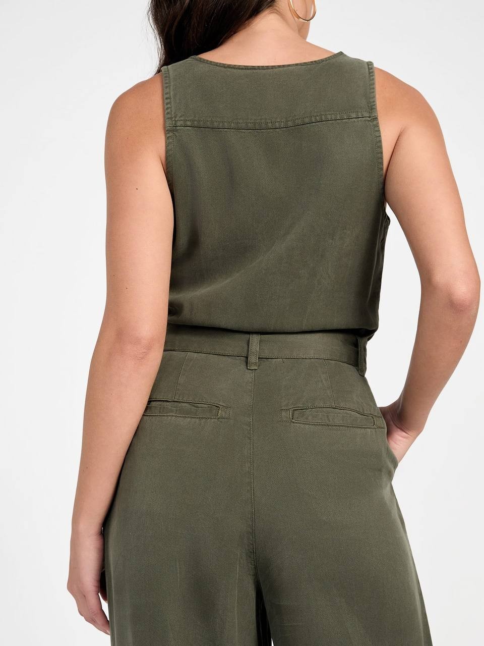 Guess Eco Madelyn Sleeveless Belted Jumpsuit Green XL NWT Chic msrp$178