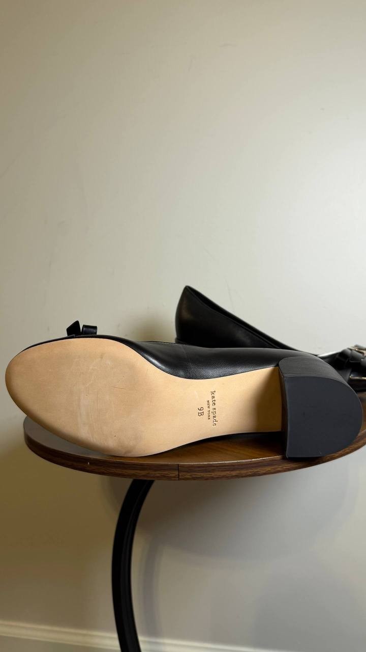 Kate Spade Ballet Toe Pumps Black Leather Size 10B New in Box $248