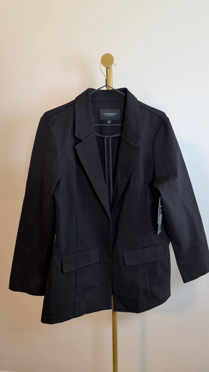 Liverpool Los Angeles Boyfriend Blazer Princess Darts Black Size L NWT need wash