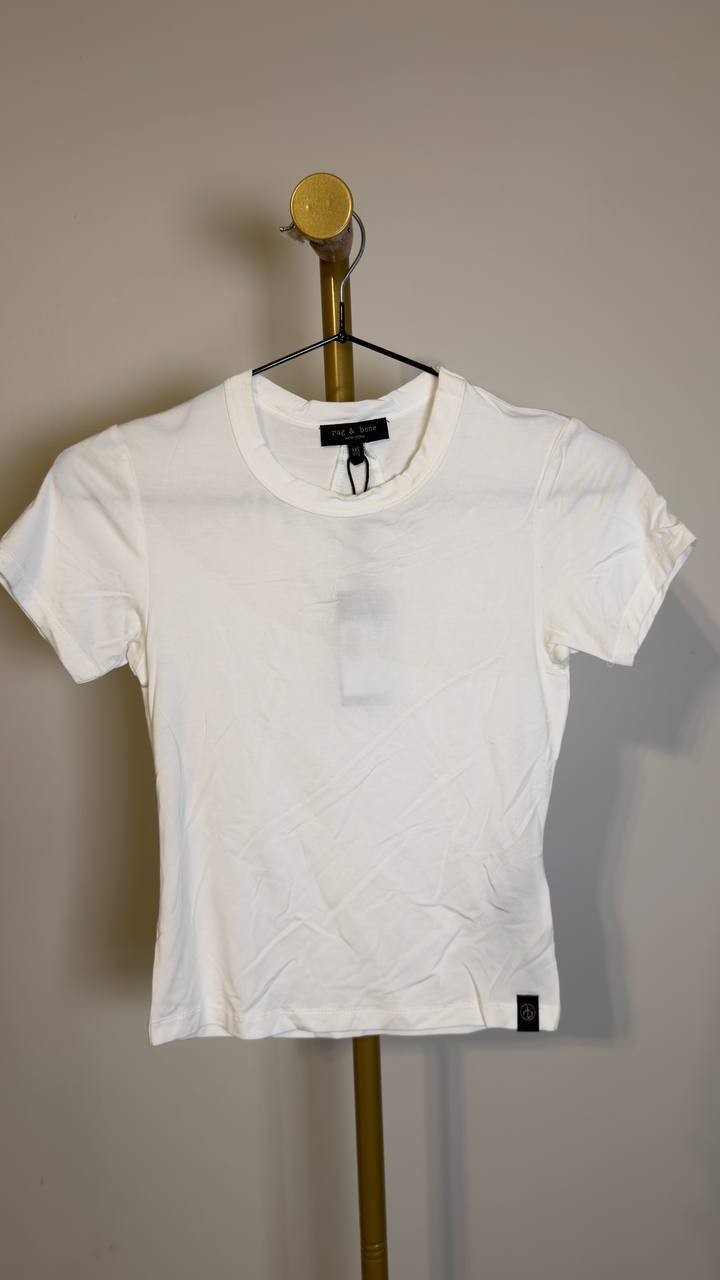 rag & bone Women’s ICONS Luca Baby T‑Shirt White XXS NWT $178