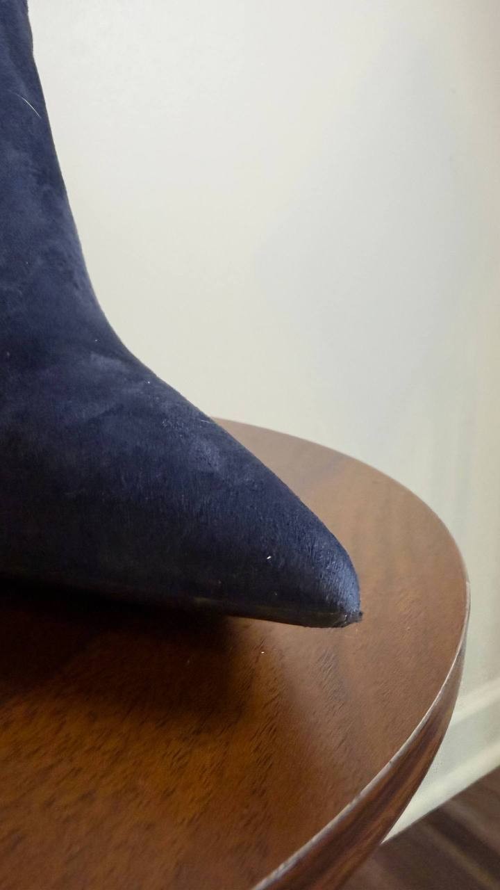 Nine West Kimdee Boots 7.5M Dark Blue Suede Tall Stiletto Dress NIB msrp$269
