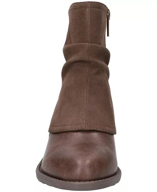 Easy Street Kudos Booties 8W Brown Slouch Block Heel Round Toe NIB msrp$70