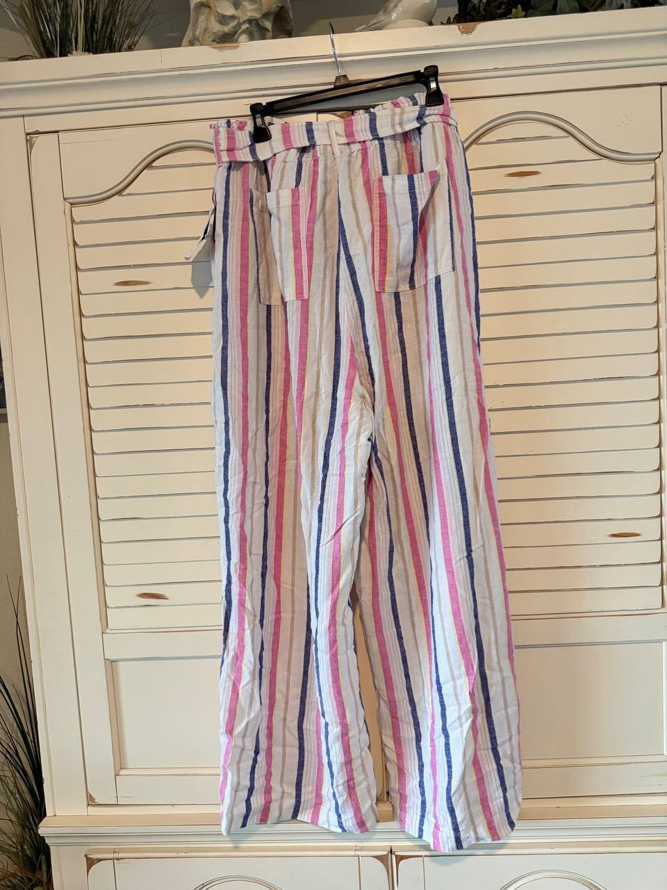 ELLA Rafaella Plus Size Stripe Wide Leg Paper Bag Pants – Size 3X – NWT