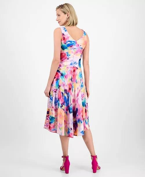 Signature by Robbie Bee Women’s Floral Cowlneck Fit & Flare Midi Dress 12 $79 NW
