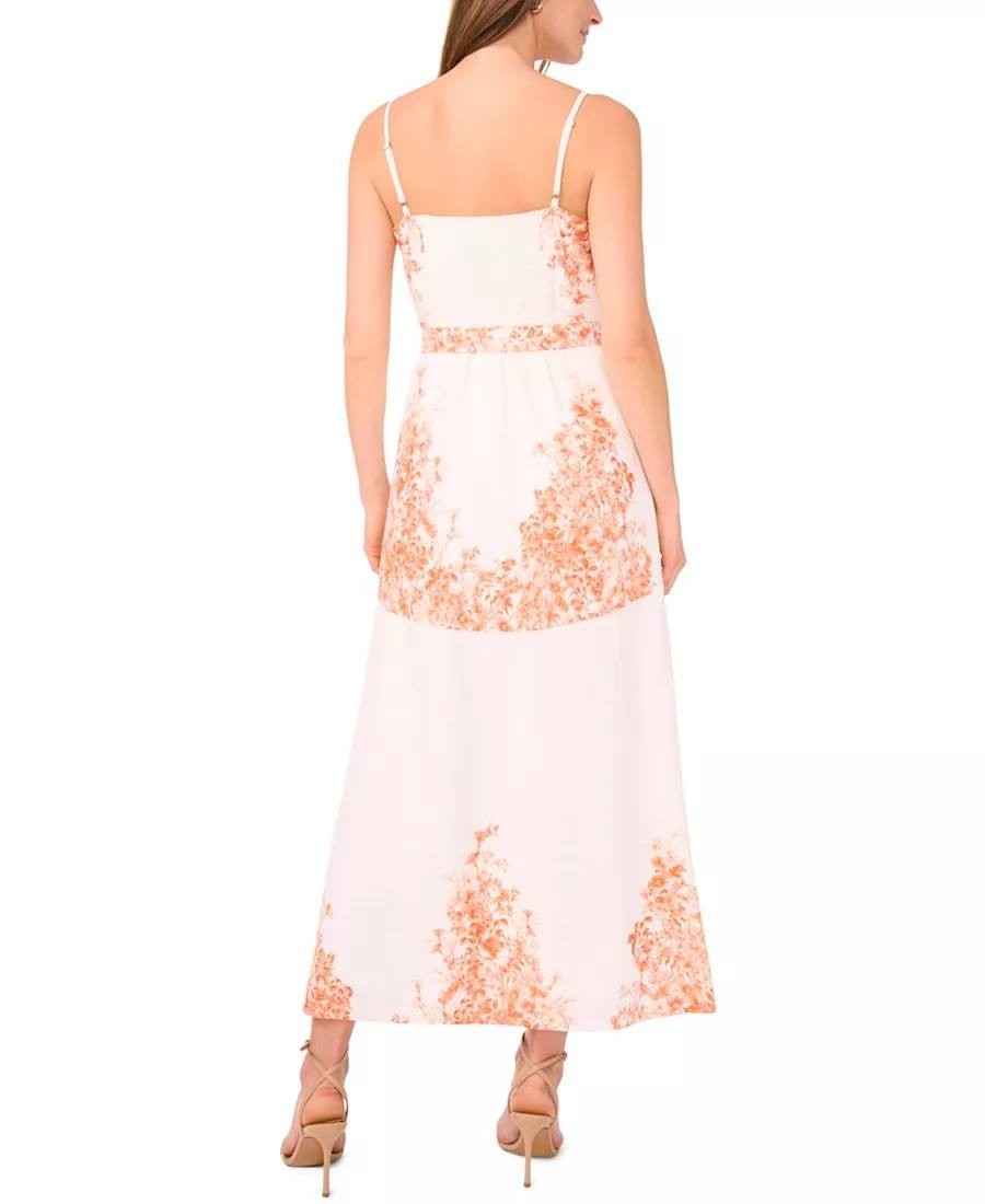 CeCe Placement‑Print Sleeveless Fit & Flare Dress–Ivory–Size 16–NWT–MSRP$159