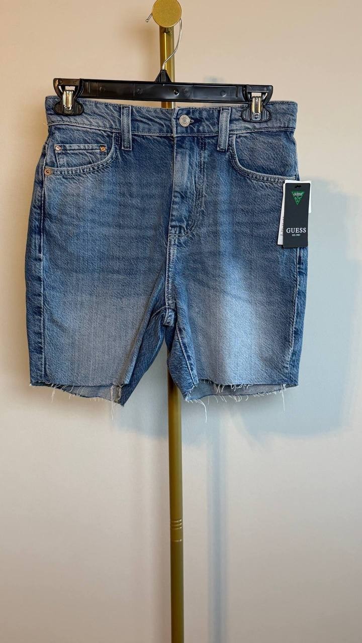 Guess Eco 80s Pedal Denim Shorts Blue 25 NWT $89